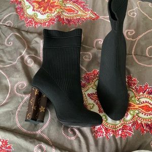 Custom Louis Vuitton print heels